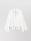 Twinset Sheer Blouse With Bow And Lace Panels In White