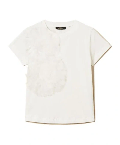 Twinset Sheer Floral T-shirt In White