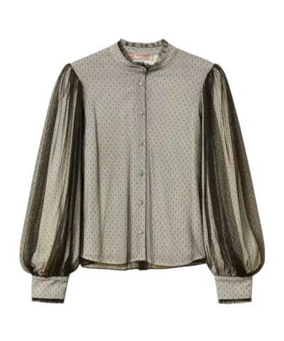 Twinset Sheer Long-sleeve Shirt In Multi