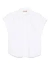 Twinset Twin-set Classic White Cotton Shirt With Puff Sleeves