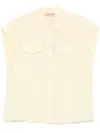 Twinset Cap-sleeved Shirt In Beige