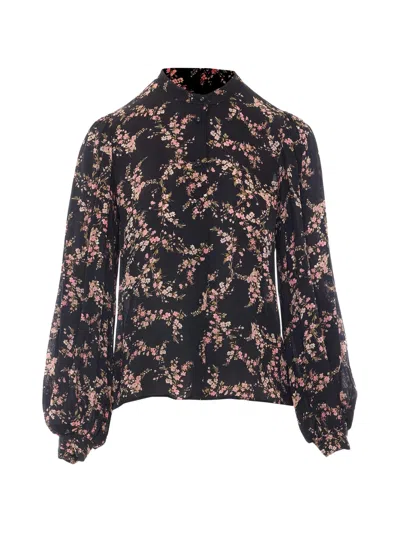Twinset Lightweight Floral Printed Puffed-sleeve Blouse In Multi