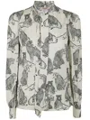 Twinset Patterned-jacquard Shirt In Jaguards Prints Black Snow