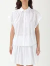 Twinset Twin-set Classic White Cotton Shirt With Puff Sleeves