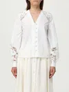 Twinset Lace-insert V-neck Top In White