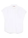 Twinset Twin-set Classic White Cotton Shirt With Puff Sleeves In White