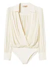 Twinset Gathered Wrap-effect Blouse In White