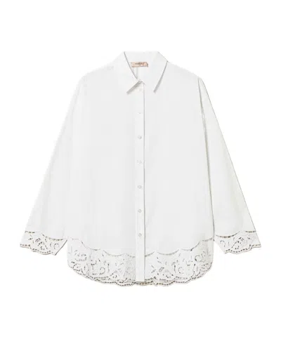 Twinset Broderie-anglaise Shirt In White