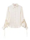 Twinset Cut-out Detailing Satin Shirt In White