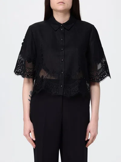 Twinset Embroidered Shirt In Black