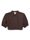 Twinset Brown Top With Classic Collar And Logo Plaque Detail On The Rear In Brown
