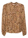 Twinset Leopard-print Mock-neck Shirt In Multi