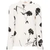 Twinset Floral-print Cady Shirt In Neutrals/black