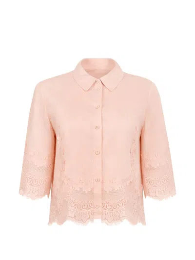 Twinset Shirts Pearl Rose In Pink