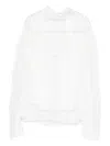 Twinset Delicate Long-sleeve Sheer Lace Shirt In White
