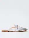 Twinset Oval T Leather Mules In Silber