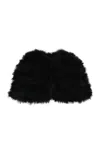 Twinset Turkey-feathers Cropped Cape Jacket In Nero