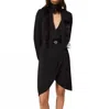 Twinset Short Creponne Satin Dress In Nero In Black