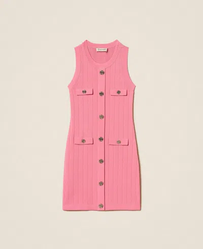 Twinset Kids' Short Dress With Pink Girl