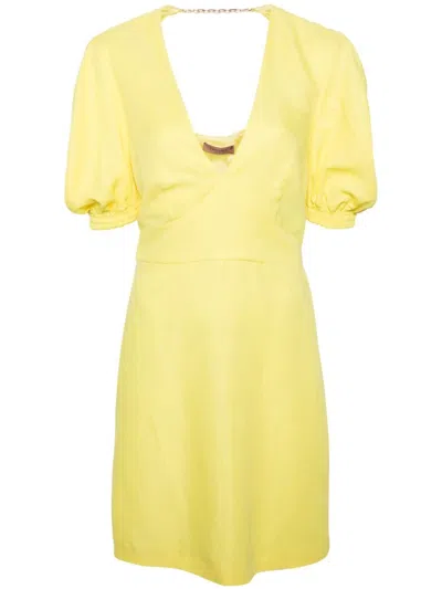 Twinset Short Dress In Yellow