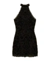 Twinset Short Embroidered Chiffon Dress In Black
