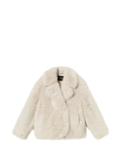 Twinset Coat Woman Color Grey In White