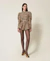 Twinset Short Jacquard Avec Motif Paisley In Brown
