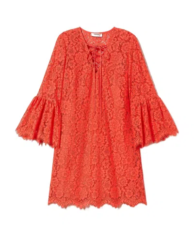 Twinset Midi Dresses In Coral
