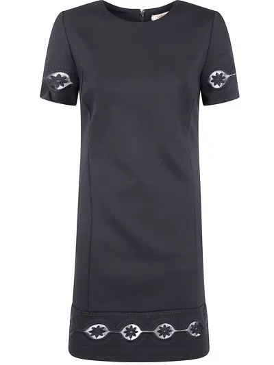 Twinset Twin-set Short Sleeve Dress In Black