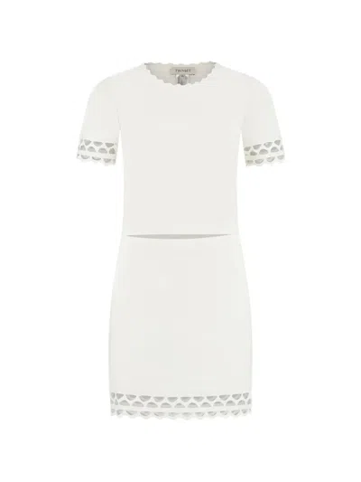 Twinset Kids' Short-sleeve Dress In White