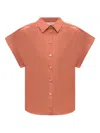 Twinset Short-sleeve Poplin Shirt In Orange