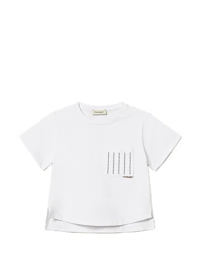 Twinset Kids' Short-sleeve T-shirt In White