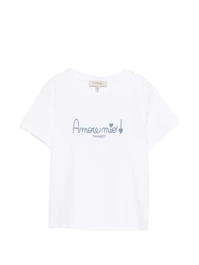 Twinset Kids' Short-sleeve T-shirt In White