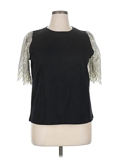 Pre-owned Twinset Short Sleeve Top Black Cold Shoulder Neckline Tops