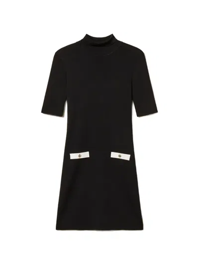 Twinset Short-sleeves Mini Dress In Black