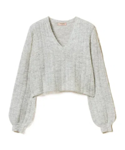 Twinset Short Sweater In Gray