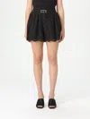 Twinset Twin-set Embroidered Black Shorts With Scalloped Hem In ブラック