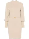 Twinset Ribbed-knit Midi Dress In White
