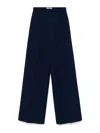 Twinset Pinstripe Wide-leg Trousers In Blue