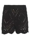 Twinset Openwork Shorts In Black