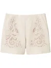 Twinset Twin-set Tailored Gray Shorts With Intricate Embroidery In Grey