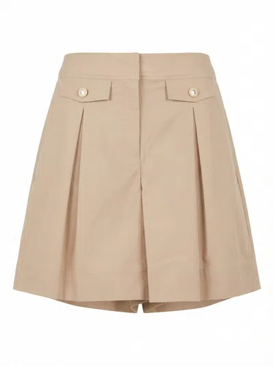 Twinset Shorts With Detachable Belt In Brown