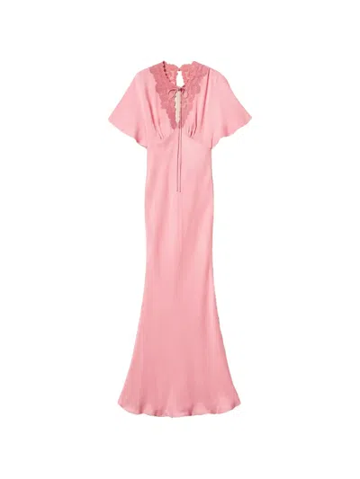 Twinset Short-sleeve Maxi Dress In Pink