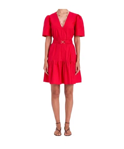 Twinset Short-sleeved Dress In Red