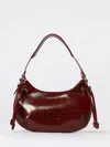 Twinset Curved Silhouette Burgundy Drawstring Bag In Burgundy