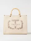 TWINSET TOTE BAGS TWINSET WOMAN COLOR YELLOW CREAM,F53049090