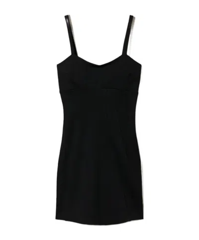 Twinset Shoulder-strap Mini Dress In Black