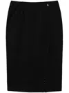 Twinset Side Hooks Detail Midi Skirt In Black