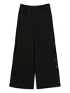 Twinset Side-slit Cropped Trousers In Black
