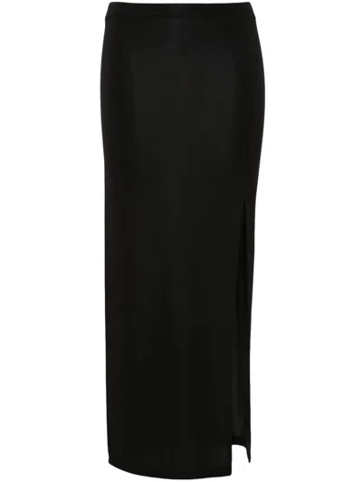 Twinset Side-slit Midi Skirt In Black